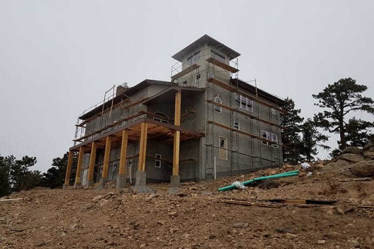 Custom home being constructed in the denver area